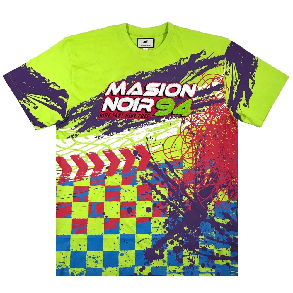 Men’s “Moto Club” tee. Size S, M, L, and XL.